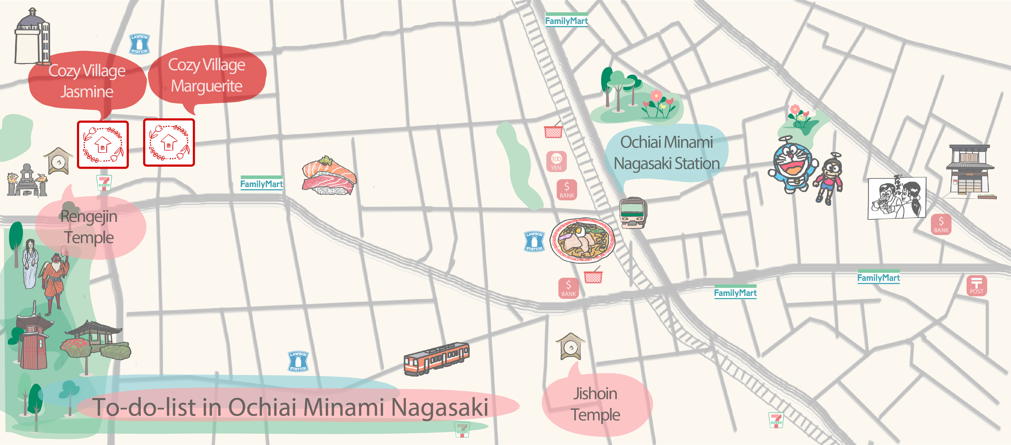 Ochiaiminaminagasaki map