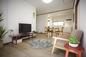 Living room of the share house in Shinjyuku